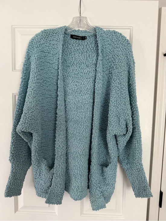 Mossimo Supply Co. Sweaters - Mossimo Supply Co. Light Blue Bouclé Open-Front Cardigan